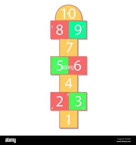 Colorful Illustration With Hopscotch Game Stock Photo Alamy