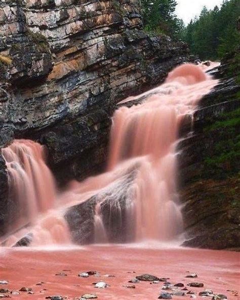 This Pink Waterfall Is Canadas Coolest Hidden Gem Photos Waterton