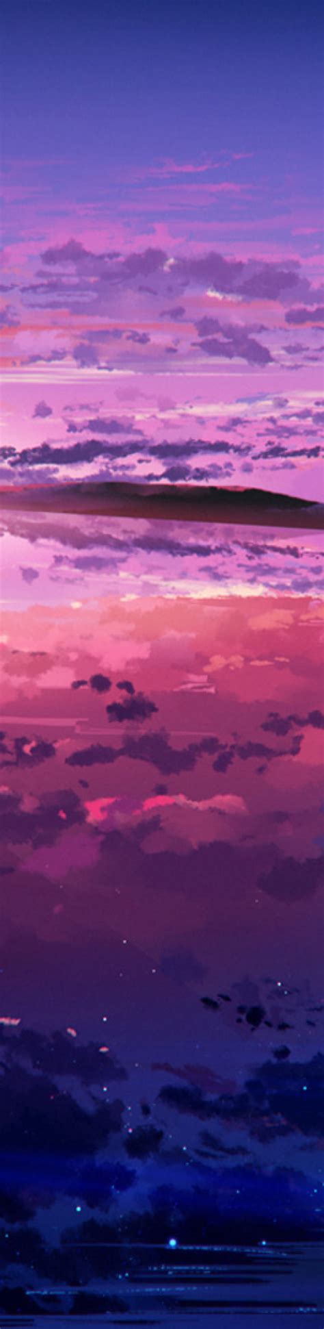 500x2048 Resolution Purple Sunset Reflected In The Ocean 500x2048