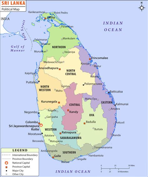 Sri Lanka Karte Sri Lanka Karte Mit Grenzen Stadte Kapital Und