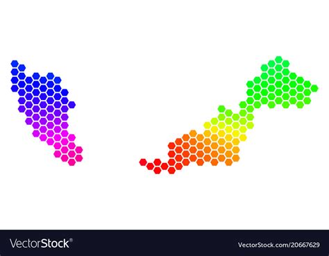 This includes promoting businesses through google maps links. Spectrum hexagon malaysia map Royalty Free Vector Image