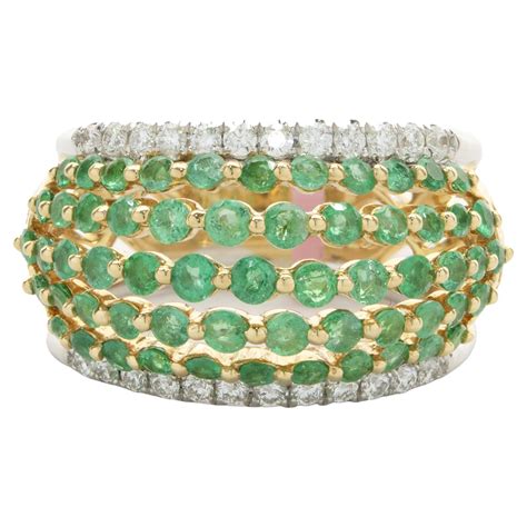 18 karat yellow gold emerald diamond ruby and sapphire cigar band for sale at 1stdibs