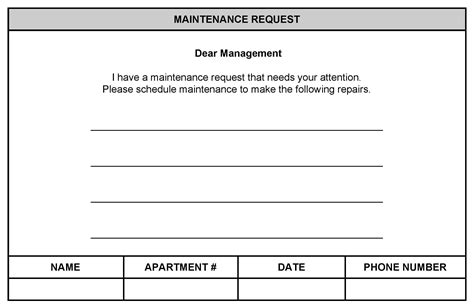 Free Printable Maintenance Request Form Template Free Printable Templates