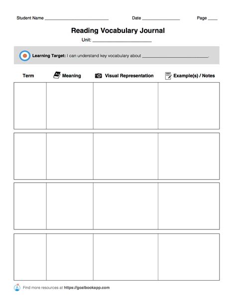 Blank Vocabulary Worksheet Template Word Worksheet
