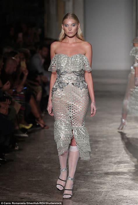 Elsa Hosk Wears A See Through Dress At Milan Fashion Week