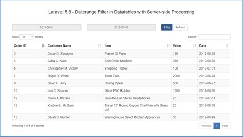 Date Range Filter In Datatable LaptrinhX