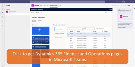 Trick To Get Dynamics 365 Finance And Operations Pages In Microsoft