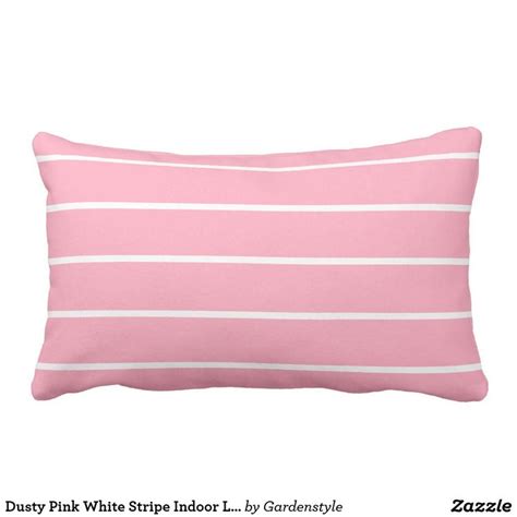 Dusty Pink White Stripe Indoor Lumbar Pillow Outdoor Pillows Pillows