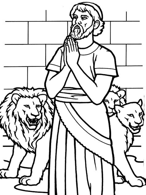 Daniel Pray To God In Daniel And The Lions Den Coloring