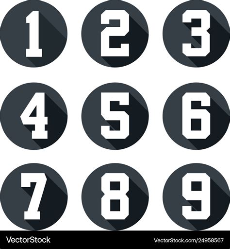 Flat Number Icon Set Royalty Free Vector Image