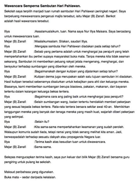 Contoh Karangan Pidato Bahasa Melayu Contoh Karangan Upsr Terbaik The