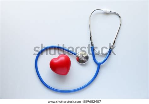 Stethoscope Red Heart Heart Checkconcept Healthcare Stock Photo