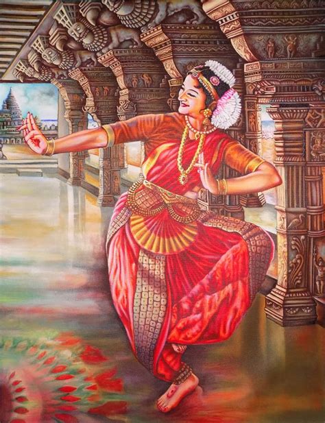 Bharatanatyam Indian Classical Dance Dancer Painting Dance