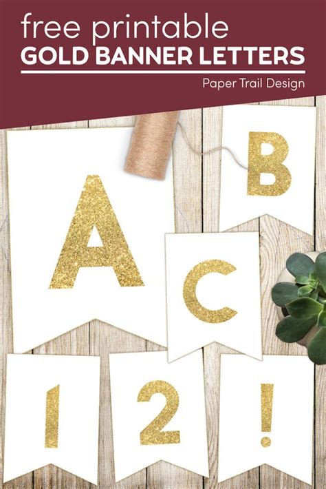 Printable Gold Glitter Alphabet Banner Letters And Numbers