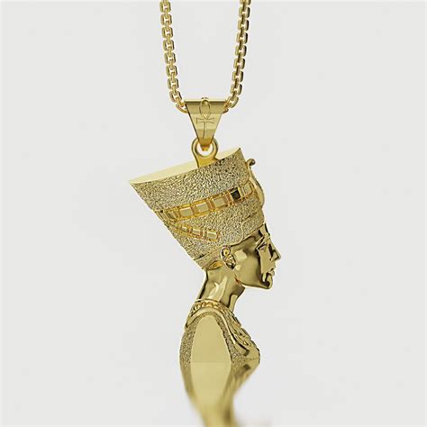 18k Gold Nefertiti Necklace Nefertiti Egyptian Jewelry Queen