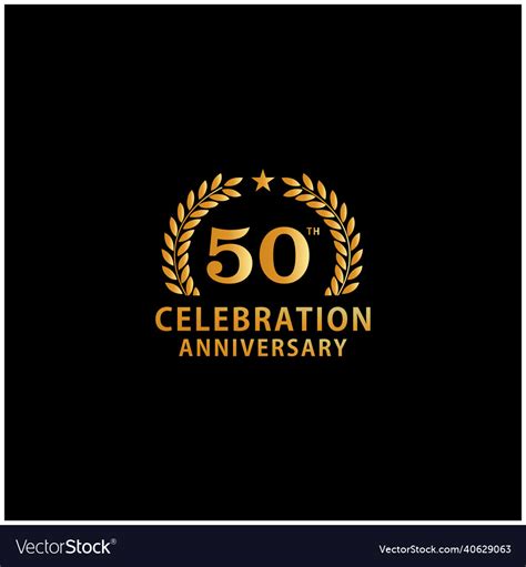 50th Gold Anniversary Logo Design Royalty Free Vector Image