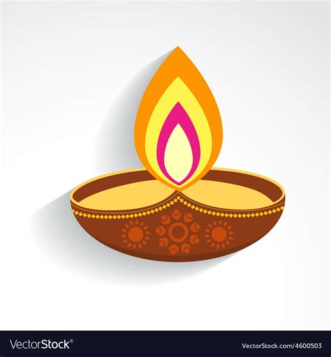 Colorful Diwali Diya Royalty Free Vector Image