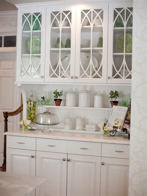 Above in the hutch i've got a few things that make me happy to see. Traditional Kitchens in from HGTV | Glass kitchen cabinet ...