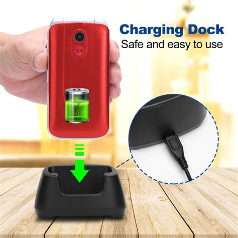 Mua Flip Phone Unlocked Uleway 28 Large Screen Big Button Emergency Key Charging Dock 3g