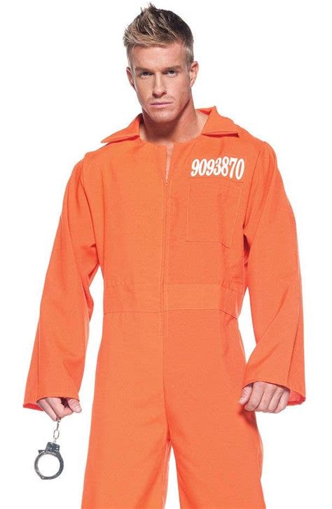 Orange Prison Overalls Jumpsuit Mens Prison Convict Costume