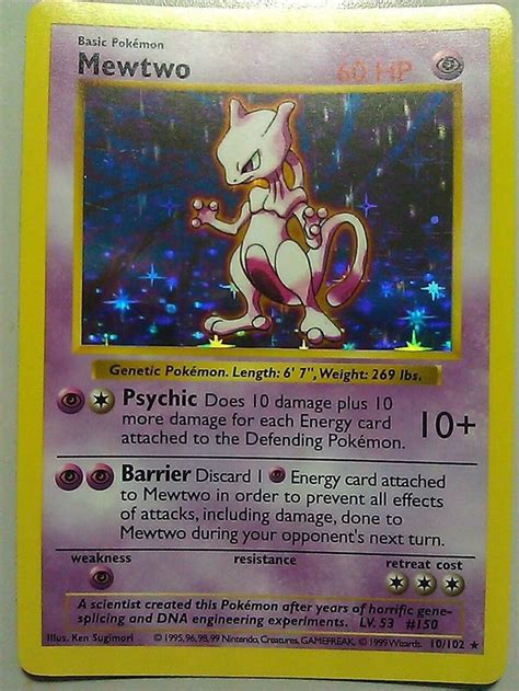 Shop with afterpay on eligible items. MEWTWO #10 SHADOWLESS 1st Pokemon Card Set Holo 1999 Near Mint RARE ISSUE | Mewtwo, Pokemon ...