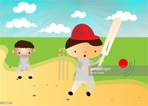 Boys Playing Cricket High Res Vector Graphic Getty Images