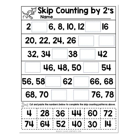 Skip Counting Number Line Worksheet 1 Skip Counting By 2 Lucky