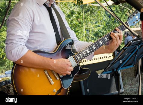 Musician Playing Electric Guitar Stock Photo Alamy