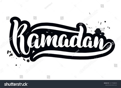 Inspirational Handwritten Brush Lettering Ramadan Vector Vector De
