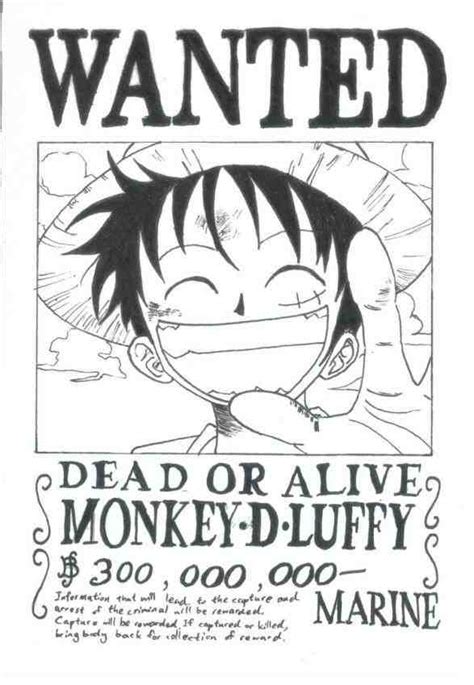 Monkey D Luffy Wanted Poster Handmade Print Drawing B Vrogue Co