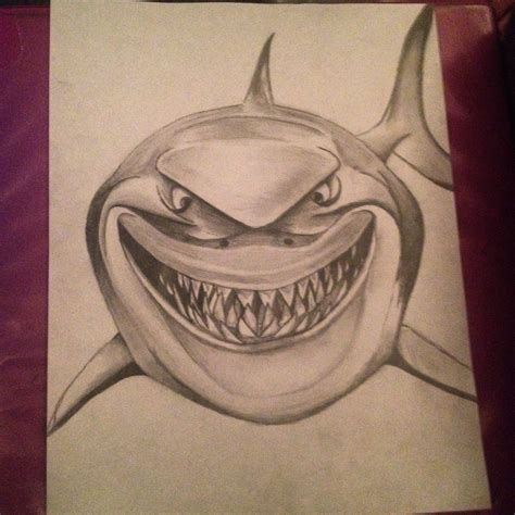 Drawing Of The Shark Bruce For My Roommate Finding Nemo Is Such A