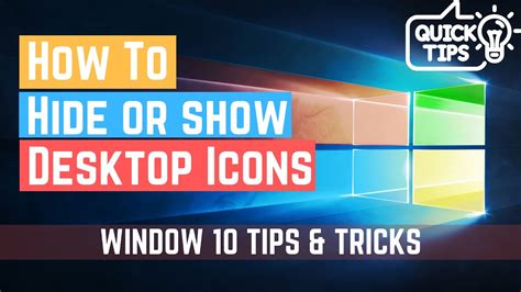 How To Hide Or Show Desktop Icons On Window 10 Youtube