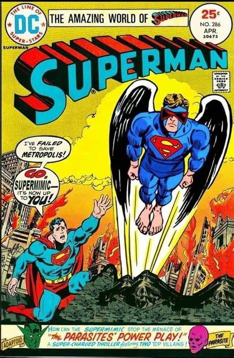 An Old Comic Book Cover With Superman Flying Through The Air