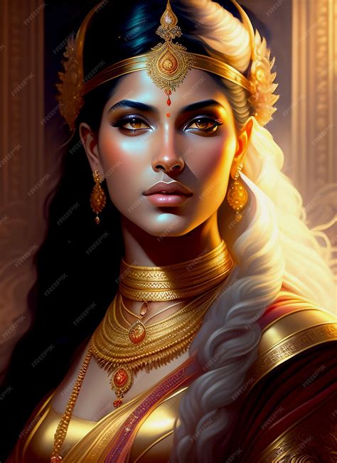 premium photo indian queen or very graceful goddess devi