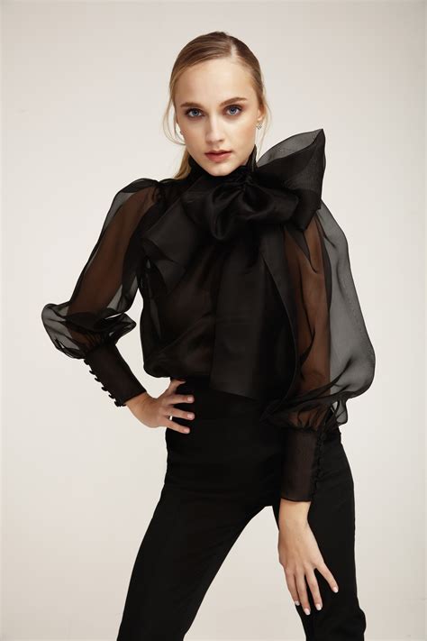 Flawless Black Bow Blouse Lita Couture