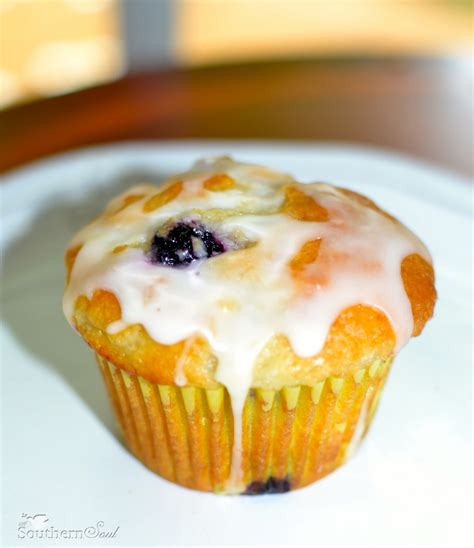 Blueberry Sour Cream Muffins With Lemon Glaze A Southern Soul