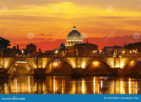 Sunset View Of The Vatican With Saint Peter S Basilicarome Italy