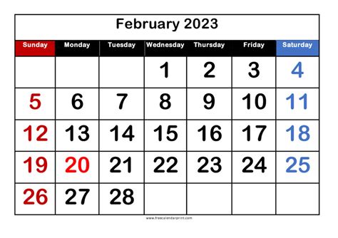 2023 Printable Calendar With Large Dates
