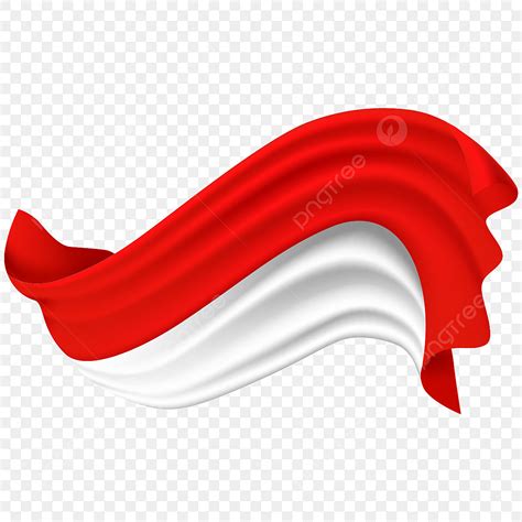 Bendera Indonesia Vektor Bendera Realistis Bendera Indonesia Bendera