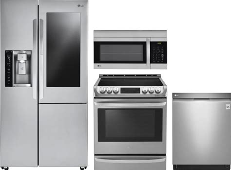 Lg Lgreradwmw9265 4 Piece Kitchen Appliances Package With Side By Side