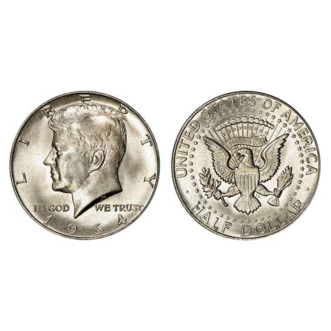 1 Face 90 Silver 1964 Jfk Half Dollars Brilliant Uncirculated Bu