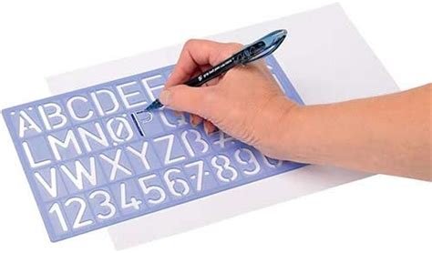 6 Piece Plastic Letter Stencil Alphabet Stencils Ruler Sets Drawing