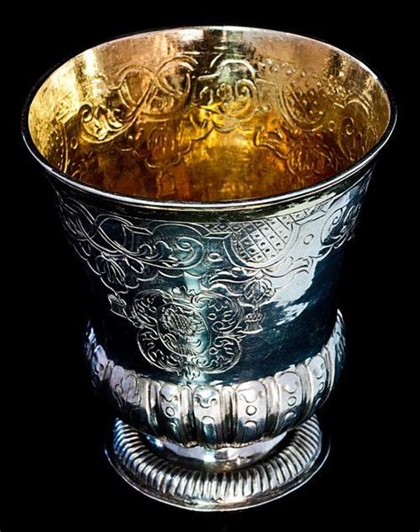 Imperial Russia Period Designs Antique Russian Silver Beaker 1736