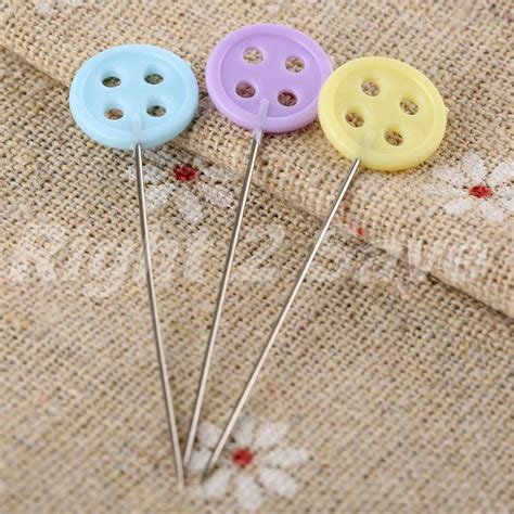 100pcsbox Patchwork Sewing Pins Flower Button Head Pins Diy Quilting