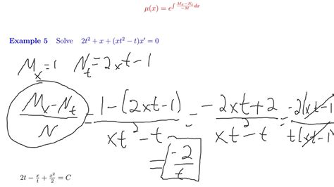 Exact Differential Equations Using An Integrating Factor Youtube