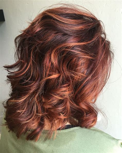 Rv Base With Copperorange Highlights Dark Auburn Hair Color Hair