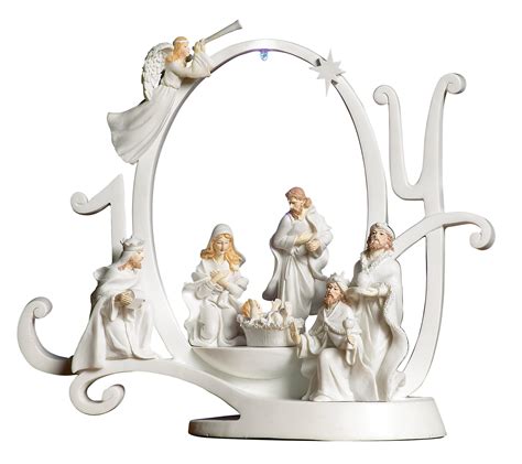 Collections Etc Lighted Joy Nativity Christmas Scene Holiday Indoor