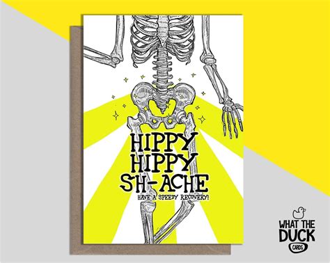 Funny Get Well Soon Greetings Card For New Hip Replacement Surgery