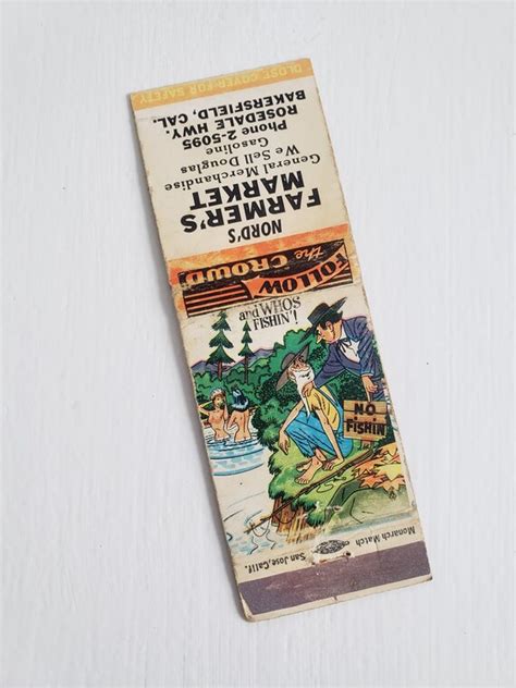 Vintage Hillbilly Skinny Dipping Americana Matchbook Cover Etsy
