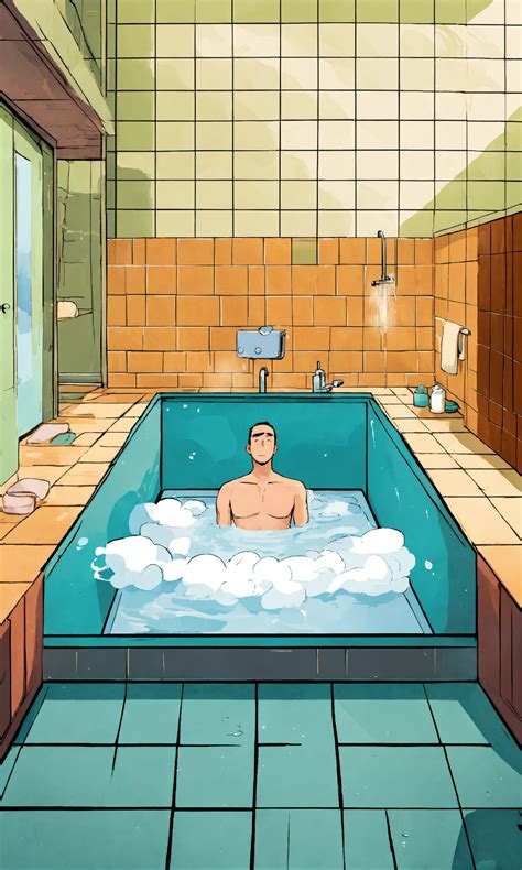 Lexica A Man Taking A Bath Cartoon